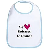 CafePress My Heart Belongs to Papa Bib - Standard Sky Blue by CafePress
