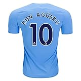 Kun Aguero # 10 MANCHESTER CITY HOME 2017 / 2018 Soccer Jersey Mens Bue色サイズL