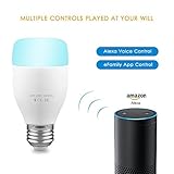 AngelaKerry E27口金 スマートライト 壁掛け電球 LED RGB+W 照明 6W AC 100-240V ネットワーク ワイヤレス APPリモートコントロール可 色変更可能 スマホ操作対