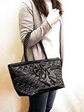【NaRaYa】ナラヤ サテンリボン・横長トートBag ３カラー NBS-52BL (ブラック)