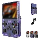 Keyboy - キーボーイゲームコンソール、キーボーイゲーム機、ポータブルレトロビデオゲームコンソール、20000以上のゲーム内蔵、3.5インチHD HD IPSスクリーンレトロゲームコンソール(128Gデュアルカード、透明パープル)。