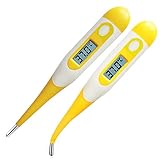 電子体温計 大画面で見やすく先端が柔らかくてはかりやすい体温計 【スピード検温式 平均40秒】 小さな子用 (イエロー)