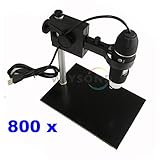 Wiysond ポータブル ベンチ USB デジタル 顕微鏡 内視鏡 拡大鏡 カメラ 8 LEDデジタル 50 - 800X　800倍　200万画素ベーススタンド付き