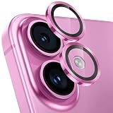 【3枚入り】レンズカバー iPhone16/16 Plus用 カメラ保護 9H強化ガラス アルミ合金 アイフォン16/16plus カメラフィルム 耐衝撃 露出オーバー防止 黒縁取り 超高透過率 いphone16/いphone16プラス カメラカバー プロテクター ピンク