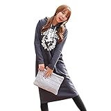 medy(メディー) レディース ゆったり 着心地 マタニティ ロングワンピース ロングスカート おしゃれ 体型カバー トレーナー スウェット パーカー 部屋着 普段着 暖かい 防寒 Lサイズ (裏毛