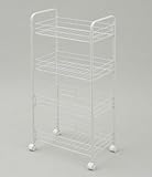 山善(YAMAZEN) スチールワゴンラック4段 ホワイト RWR-4C(WH)