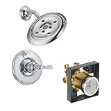 デルタDelta ksdvi-t14255h2o-h712-ch Victorianシャワーキットpressure-balance単一機能カートリッジwith磁器レバーハンドルクロームクローム