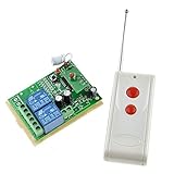 1000 m Dc 12 V 2 chワイヤレスリモートコントロールスイッチシステム受信機+送信機用ガレージドアウィンドウランプ