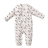 ベビー服　ロンパース　カバーオール　前開き　男の子　長袖　野球帽柄　コットン100%　ホワイト　9-12M