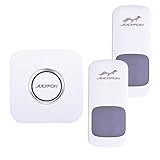 【Julyfox 】ドアベル 玄関 ワイヤレス 防水防塵呼び出しチャイムセット 52曲選択可 300メートルの無線範囲 LEDライトが光る 玄関チャイム (2送信機+1受信機)