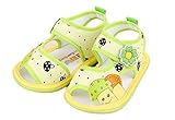 【SEBLES】ベビー 赤ちゃん 女の子 男の子 ユニセックス 靴 サンダル きのこ キノコ フラワー カラー マジックテープ 涼しい コットン 綿 夏(グリーン,15)