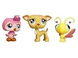 Littlest Pet Shop Tube 3-Pack Pink Bird, Chihuahua & Yellow Butterfly [並行輸入品]