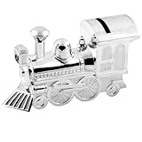 Christening Gifts. Boys Girls. Silver Train Money Box 6289 by The Juliana Collection