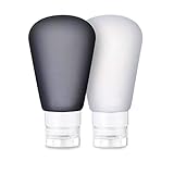 トラベルボトル シリコン製 小分け容器 漏れ防止 詰め替え容器 出張用 旅行用 シャンプーボトル (黒と白2色セット,89ml)