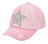 3-4Yベビーキャップ、野球帽、ベビーサンハット[星、ピンク]