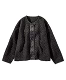 [ニッセン] カーディガン･ボレロ キルトニットカーディガン ガールズ ブラック 140