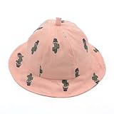 ベビー帽子 赤ちゃん用 幼児用 キッズハット 綿生地 アウトドアウェア 子供向けキャップ 帽子 ハット サボテン柄 植物柄 可愛い LeafIn (ピンク)