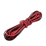 uxcell　電気ケーブル　電源ケーブル　絶縁プラスチック　ブラック　レッド　家庭用　２P　10m