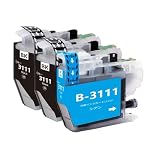 LC3111 ブラザーbrother用互換インクカートリッジLC3111BKブラック2本 LC3111Cシアン1本 合計3本 対応機種：DCP-J582N J982N-W/B J978N-W/B J972N J973N-W/B J572N J577N J903N J893N J898N J998DN J998DWN J738DN J738DWN J981N
