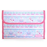 ようこそ赤ちゃんHappy母子手帳ケース（ジャバラタイプ）　レースチュールとメリーゴーランド（ライトブルー）　B2902600　日本製