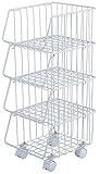キッチンスタッキングバスケット4段 白 36463
