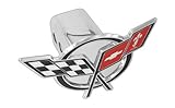 ChevyメタルTrailer Hitchカバープラグc5コルベットデザイン3dフラグエンブレム 2 inch post CHC5HC