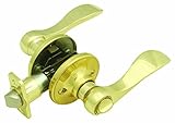 Design House 700450 Springdale 2-Way Latch Privacy Door Handle, Adjustable Backset, Polished Brass F