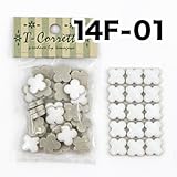 Ｔコレット14mm花モザイクタイル レギュラーカラー 小袋35個入 【14F-01】ホワイト