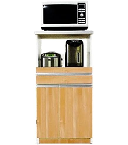 Amazon｜大容量の収納ができる日本製レンジ台 計量米びつ付き (レンジ