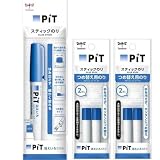 【3個セット】トンボ鉛筆 スティックのり 消えいろピット ほそみ(PT-PC)1本+消えいろピットほそみ専用詰め替えのり(PR-PC2P)2個