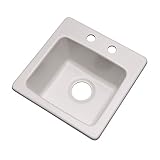 Dekor Sinks 27200Q Duxbury Composite Granite Prep Sink with Two Holes, 16", Soft White [並行輸入品]