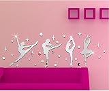3D Stereoscopic Children's Room Dance Studio Mirror Wall Stickers Nursery Decor Mirrors (Silver) [並行