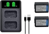互換バッテリー 1個 + 急速充電器（USB-Cケーブル付き、単槽充電、プラスチックケース付属）NP-FW50対応 カメラバッテリー充電器 ソニー a6300 a7II a7SII a6000 ミラーレス用