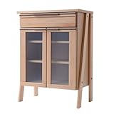 天然木アルダー材 ガラスキャビネット ナチュラル 5009