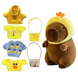 カピバラのぬいぐるみ 服付き カピバラのぬいぐるみ 7点の服とアクセサリー付き 9インチのかわいいカピバラのぬいぐるみ ドレスアップカピバラのぬいぐるみ 女の子 子供用カピバラ人形