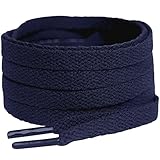 [HIGH FIVE] 靴紐 シューレース 平紐 100cm 120cm 140cm 160cm 無地 スニーカー ローカット ハイカット カラフル SHOELACES 2本セット 160cmネイビー