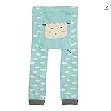 Nice Days（ナイス　ディズ） キッズ用 レギンス ベビースパッツ 春秋 綿 ロングパンツ 女の子 ストレッチ スパッツ 着やせ かわいい 動物柄 (S, 青い羊)