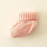 (靴下屋)kutsushitaya ベビー 無縫製手編み風ケーブル二重編み7～9cm ピンク