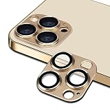 SeGinn iPhone 12 Pro 対応 カメラフィルム レンズカバー 金属 ケース 高透過率 露出オーバー防止 耐衝撃 防塵 全面保護 アルミ合金＋強化ガラス製 iPhone 12 Pro 用 レンズフィルム （金）