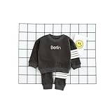 NEINEI　セットアップ　子供服　ガールズ　ボーイズ　キッズ　トレーナー　上下 セット　プルオーバー 　スウェット (66, ダークグレー)