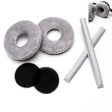 Voarmaks レインボーカラー イヤーパッド ヘッドバンド クッションキット ゼンハイザー HD25 HD250BT HD25-ll HD25S Il HMD25ヘッドフォンフォームカバーに対応 (グレーベルベットセット)