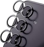 Hohotoon Galaxy S24カメラ保護フィルム ギャラクシー S24 カメラフィルム レンズカバー アルミ合金製＋AR高透過率強化ガラス 0.25mm超薄レンズ保護ケース 9H 防爆裂 ・耐衝撃・スクラッチ防止・露出オーバー防止・ケースに干涉なし (ブラック 1セット)