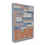 The Kids Room by Stupell "Basketball Typography Denim Feel Stretched" Canvas Wall Art [並行輸入品]