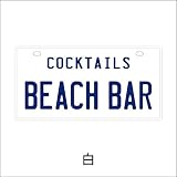 インテリア アメリカン 雑貨 表札 お土産 看板 エンボス サインプレート BEACH BAR ディスプレイ 店舗用 (白)