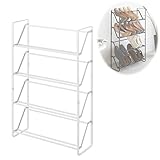 シューズラック スリム おしゃれ 省 スペース 下駄箱 収納 靴 収納ラック スリムシューズラック フレーム 4段 ホワイト 02391