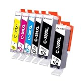 BCI-381XL BCI-380XL 互換インク キヤノン(canon)用 BCI-381XL+380XL/5MP BCI-380XLPGBK BCI-381XLBK C M Y 5色セット＋1黒 合計6本 対応機種:PIXUS TS6130 TS6230 TS6330 TS7430 TS7330 TR7530 TR8530 TR8630 TR9530 TR703【残量表示対応/大容量】