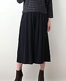 Angeliebe エンジェリーベ 産前 産後 対応 ツイル デシン タック スカンツ フリー ネイビー