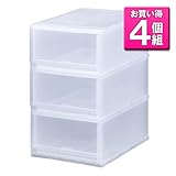 《4個セット》 収納ケース PLUST PHOTO(プラスト フォト)PH3403 3段 幅34×奥行45×高さ57cm (C) クリア