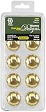 Stanley Home Designs 824359 Classic 1.25-Inch Round Knob 10-Pack, Bright Brass [並行輸入品]