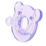 Perfk 全2種類　ベビーおしゃぶり　フラットな親指の型　矯正用　シリコン製 - ベアパープル